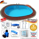 6,00 x 3,20 x 1,20 m Pool oval Komplettset