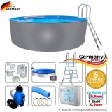 Pool aus Edelstahl 350 x 125 cm Edelstahlpool Komplettset