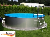 Pool mit Edelstahlwand 7,3 x 1,25 Edelstahlpool