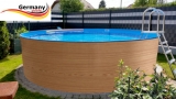 8,00 x 1,20 Holzpool Dekor Holz Design Pool Holz-Optik