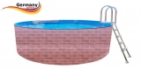600 x 120 cm Poolset Gartenpool Pool Komplettset Brick
