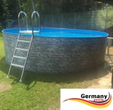500 x 120 cm Poolset Stone Pool Steinoptik