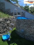 500 x 120 cm Poolset Stone Pool Steinoptik